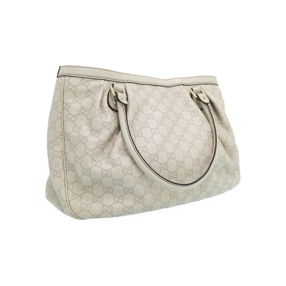 Gucci Bag White Tote Shoulder Leather ssima Sukey